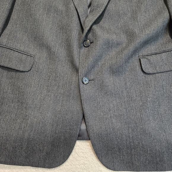 Lands End Men's 100% Lambswool Herringbone Blazer Sports Coat Sz 48L - Picture 3 of 13